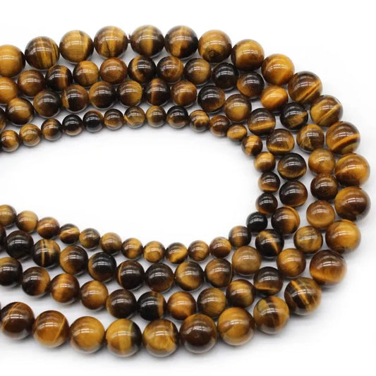 Yellow Tiger Eye Beads – 5A Genuine Natural Round Loose Beads For Bracelet Necklace DIY Jewelry Making