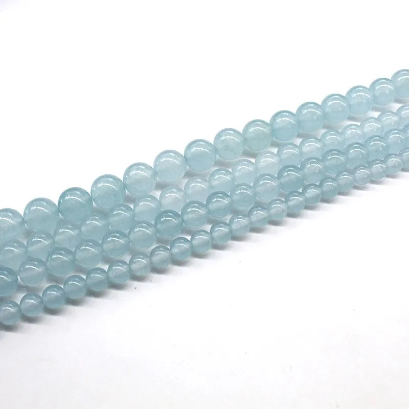 Blue Jade Beads – Genuine Natural Round Loose Beads For Bracelet Necklace DIY Jewelry Making