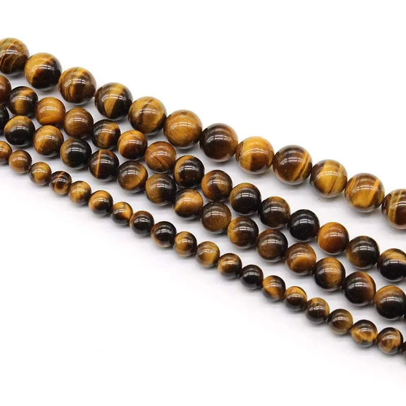 Yellow Tiger Eye Beads – 5A Genuine Natural Round Loose Beads For Bracelet Necklace DIY Jewelry Making