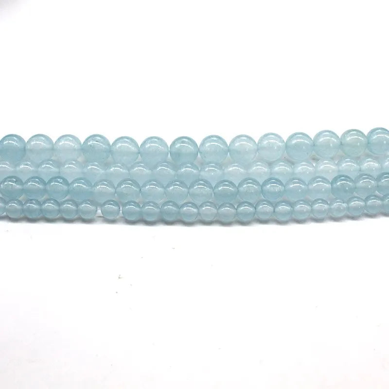 Blue Jade Beads – Genuine Natural Round Loose Beads For Bracelet Necklace DIY Jewelry Making