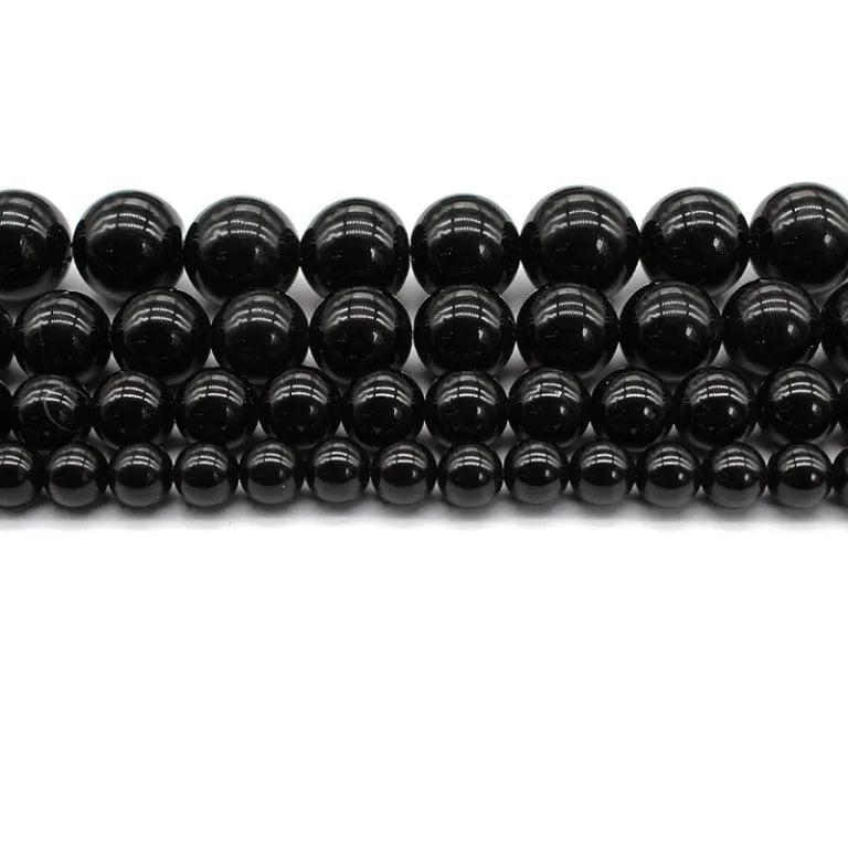 Black Onyx Beads – Genuine Natural Round Loose Beads For Bracelet Necklace DIY Jewelry Making