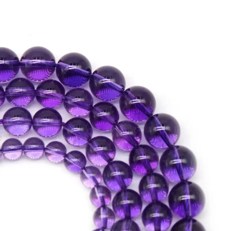 Uruguayan Amethyst Beads – Genuine Natural Round Loose Beads For Bracelet Necklace DIY Jewelry Making