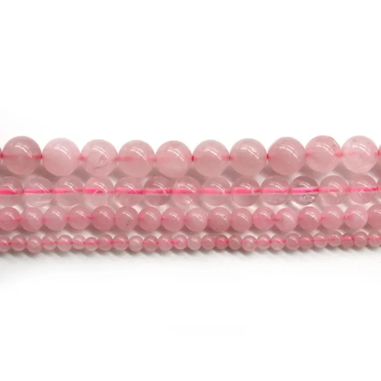 Rose Quartz Beads – Genuine Natural Round Loose Beads For Bracelet Necklace DIY Jewelry Making