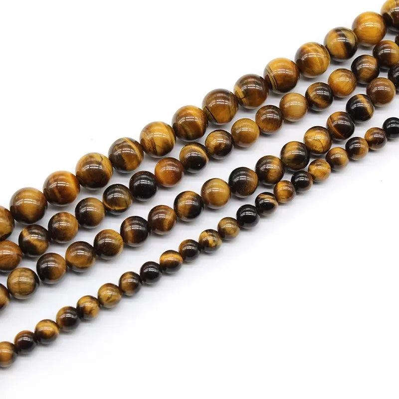 Yellow Tiger Eye Beads – 5A Genuine Natural Round Loose Beads For Bracelet Necklace DIY Jewelry Making