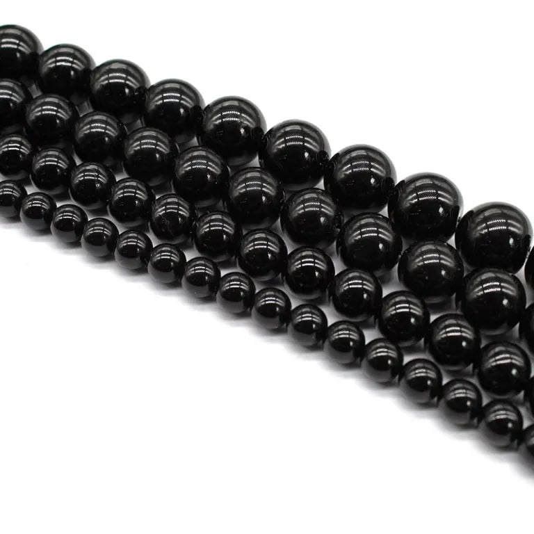 Black Onyx Beads – Genuine Natural Round Loose Beads For Bracelet Necklace DIY Jewelry Making